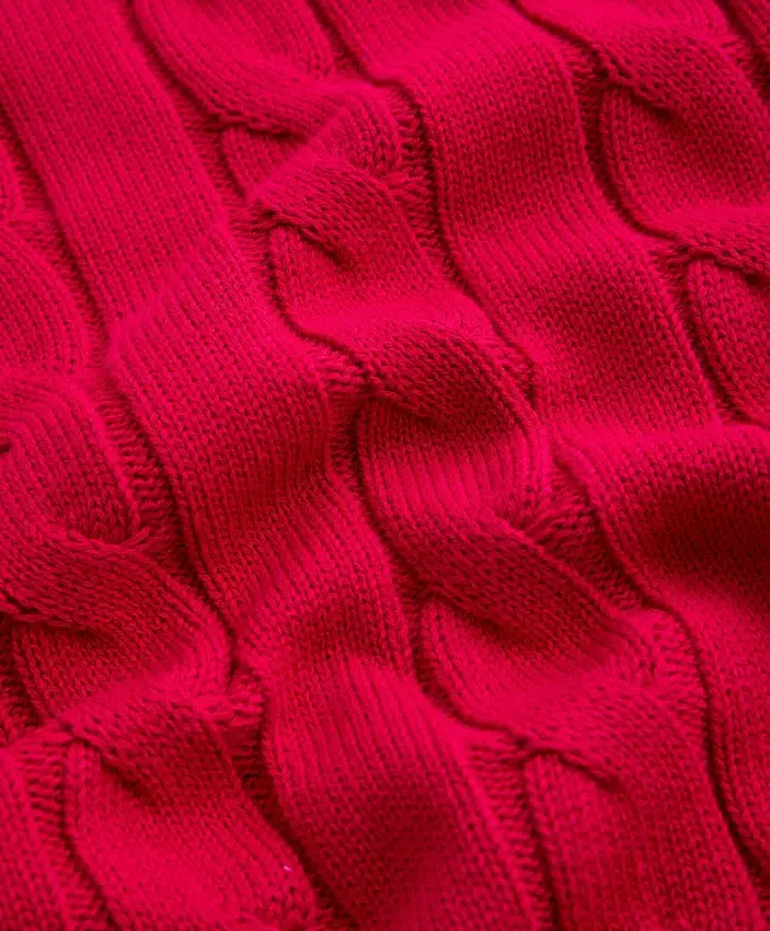 100% Cotton Cable Knit V-Neck Jumper 100% Cotton Cable Knit V-Neck Jumper