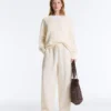 100% Cotton Cable Knit V-Neck Jumper