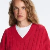 100% Cotton Cable Knit V-Neck Jumper 100% Cotton Cable Knit V-Neck Jumper