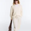 100% Cotton Cable Knit V-Neck Jumper