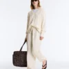 100% Cotton Cable Knit V-Neck Jumper