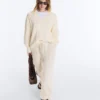 100% Cotton Cable Knit V-Neck Jumper