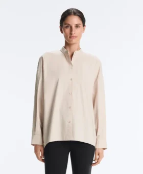 100% Cotton Stand-Up Collar Shirt
