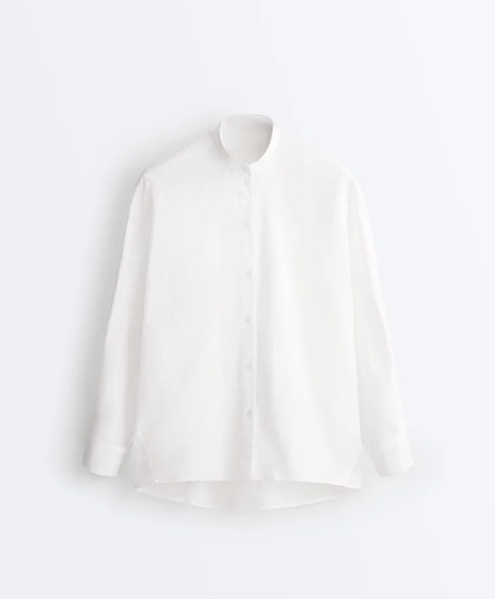 100% Cotton Stand-Up Collar Shirt 100% Cotton Stand-Up Collar Shirt