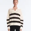 100% Cotton Striped Open Knit Long-Sleeve Polo Shirt 100% Cotton Striped Open Knit Long-Sleeve Polo Shirt