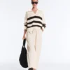 100% Cotton Striped Open Knit Long-Sleeve Polo Shirt 100% Cotton Striped Open Knit Long-Sleeve Polo Shirt