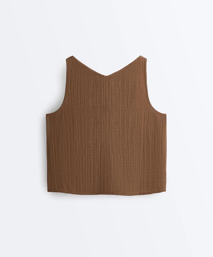 100% Cotton V-Neck Strappy Top 100% Cotton V-Neck Strappy Top
