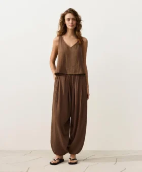 100% Cotton V-Neck Strappy Top