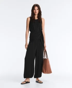 100% Cupro Sleeveless Top with Scarf