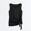 100% Cupro Sleeveless Top with Scarf 100% Cupro Sleeveless Top with Scarf