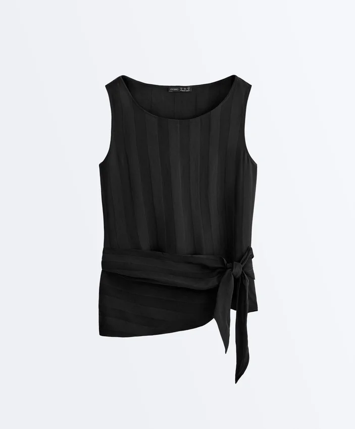 100% Cupro Sleeveless Top with Scarf 100% Cupro Sleeveless Top with Scarf