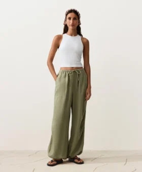 100% Linen Cargo Bloomer Trousers