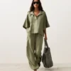 100% Linen Cargo Bloomer Trousers