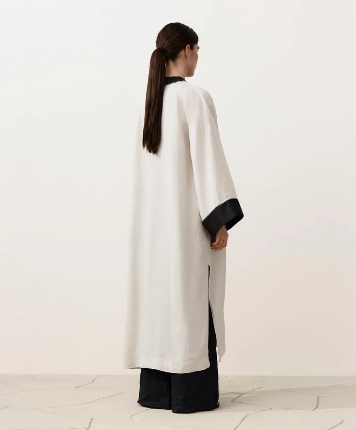 100% Linen Contrast Kaftan 100% Linen Contrast Kaftan