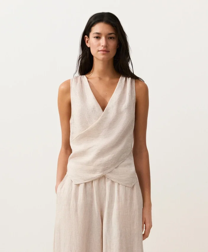 100% Linen Crossover Top 100% Linen Crossover Top