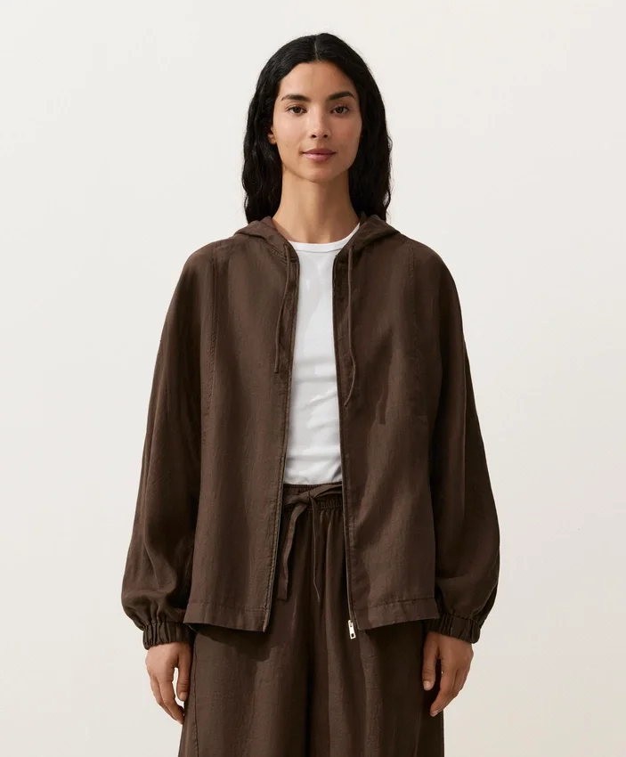 100% Linen Hooded Jacket 100% Linen Hooded Jacket
