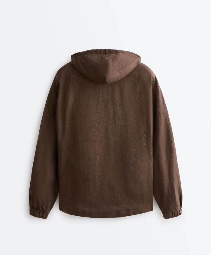 100% Linen Hooded Jacket 100% Linen Hooded Jacket