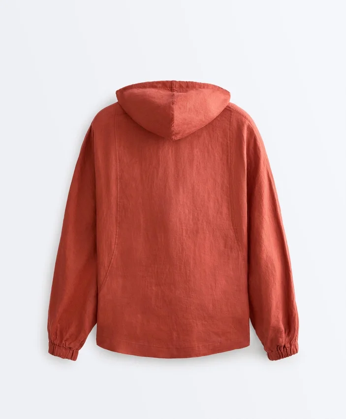 100% Linen Hooded Jacket 100% Linen Hooded Jacket