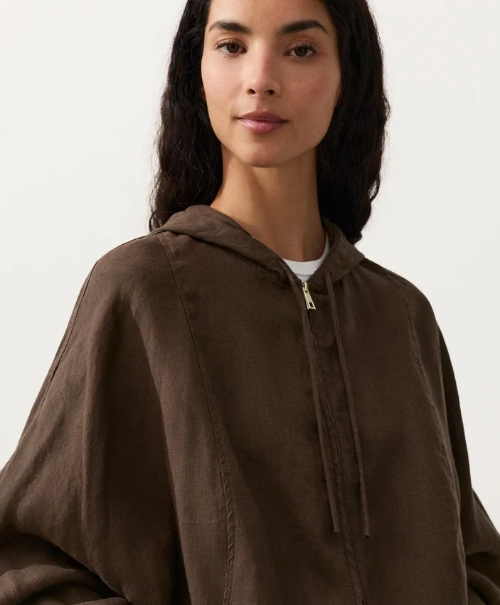 100% Linen Hooded Jacket 100% Linen Hooded Jacket