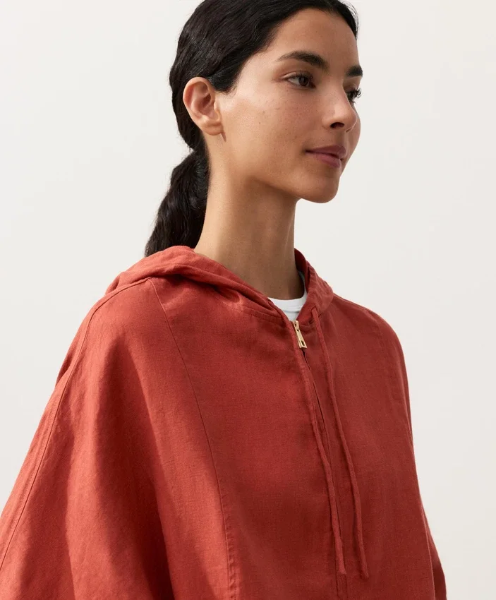 100% Linen Hooded Jacket 100% Linen Hooded Jacket