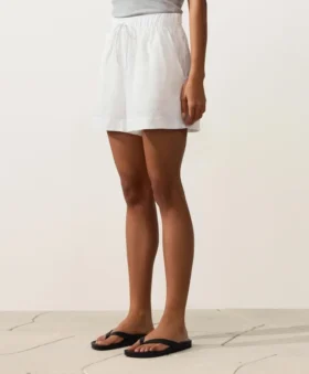 100% Linen Mid-Rise Shorts