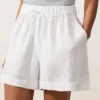 100% Linen Mid-Rise Shorts