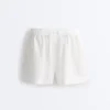 100% Linen Mid-Rise Shorts