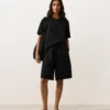 100% Linen Midi Bermuda Shorts