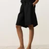 100% Linen Midi Bermuda Shorts