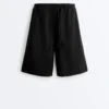 100% Linen Midi Bermuda Shorts
