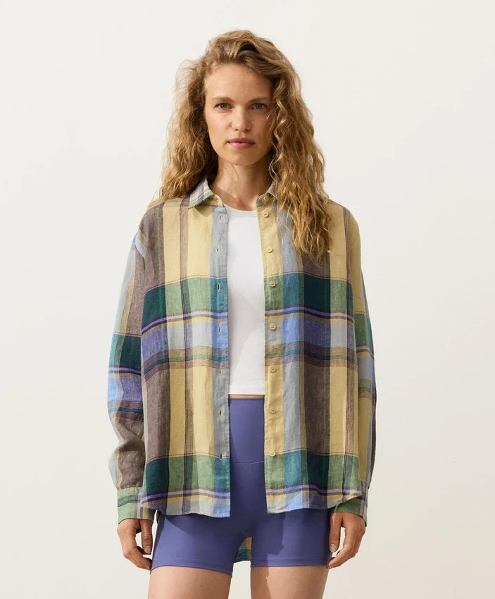 100% Linen Regular Check Shirt 100% Linen Regular Check Shirt