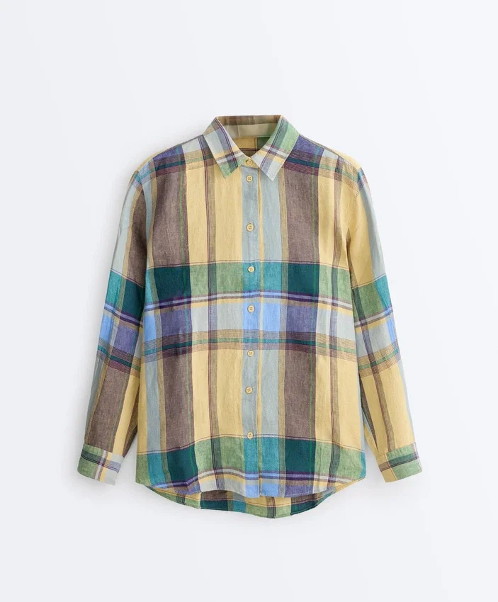 100% Linen Regular Check Shirt 100% Linen Regular Check Shirt