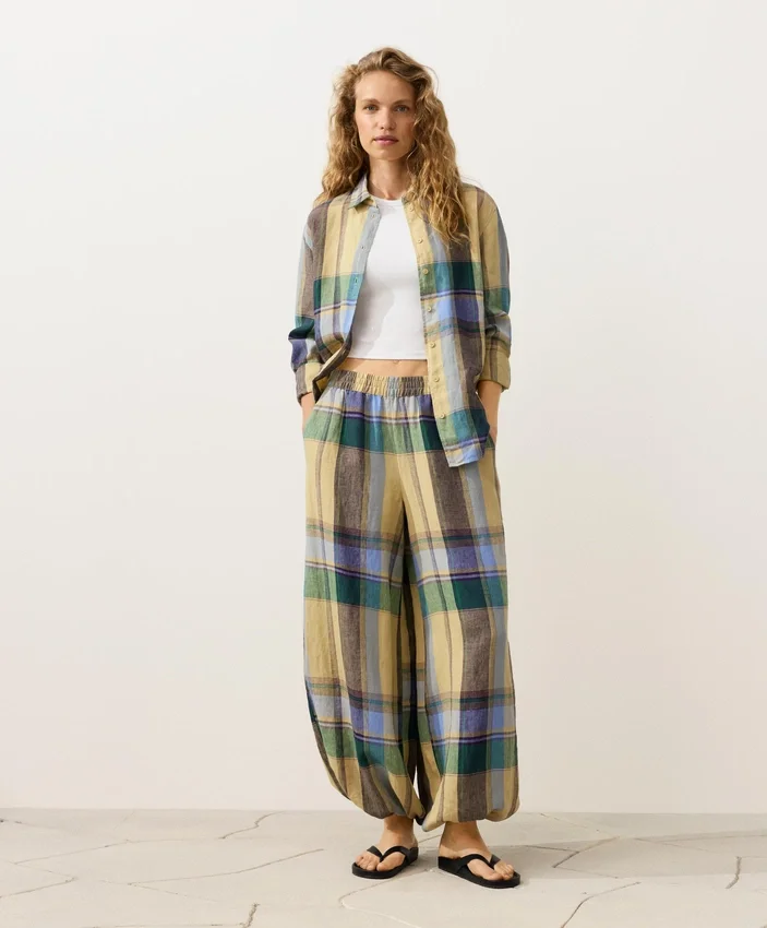 100% Linen Regular Check Shirt 100% Linen Regular Check Shirt