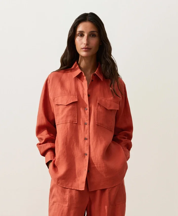 100% Linen Shirt with Pockets 100% Linen Shirt with Pockets