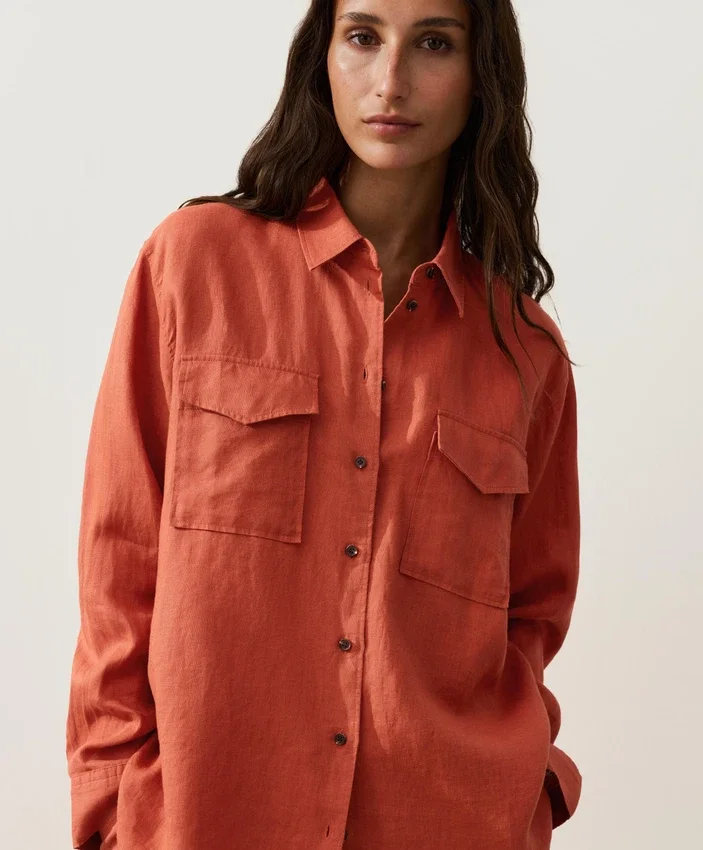 100% Linen Shirt with Pockets 100% Linen Shirt with Pockets