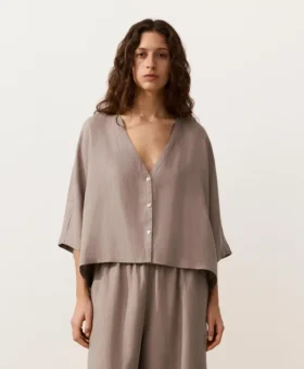 100% Linen Short-Sleeve Shirt