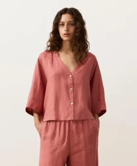 100% Linen Short-Sleeve Shirt