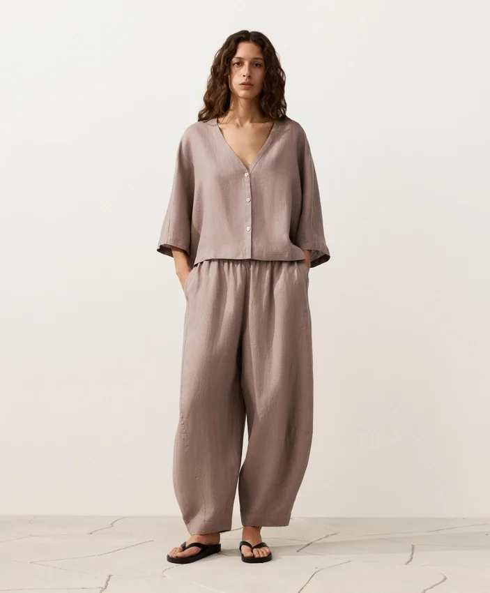 100% Linen Short-Sleeve Shirt 100% Linen Short-Sleeve Shirt