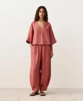 100% Linen Short-Sleeve Shirt