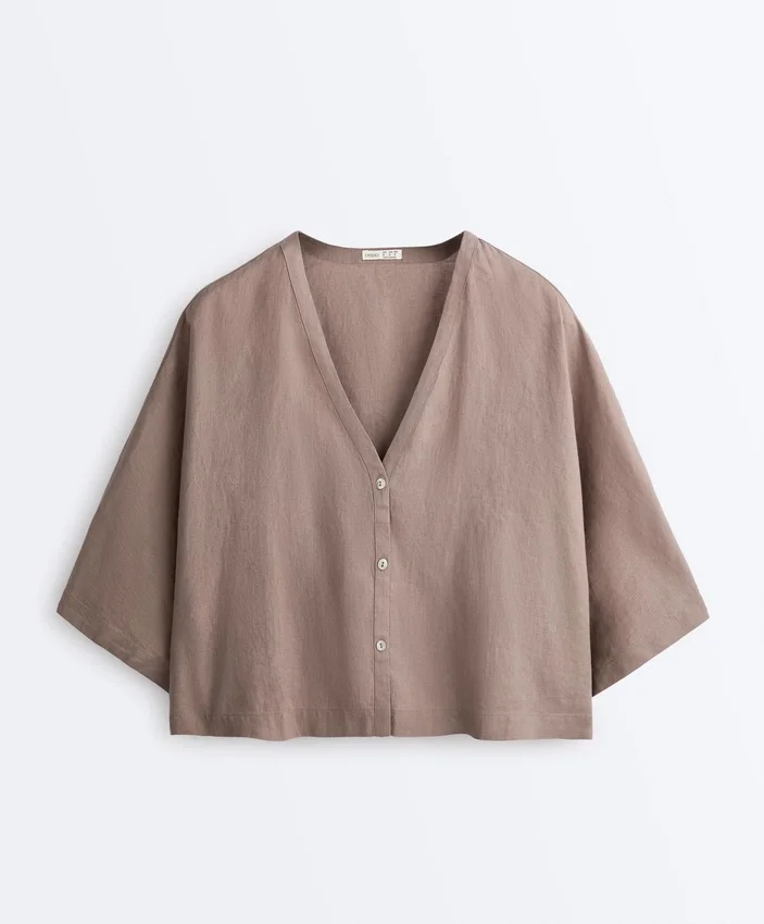 100% Linen Short-Sleeve Shirt 100% Linen Short-Sleeve Shirt