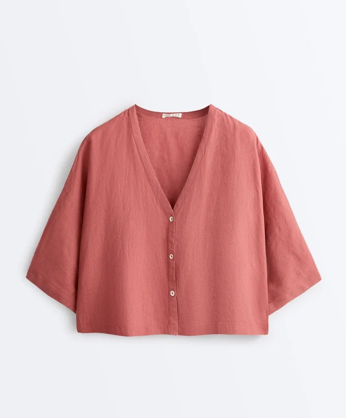 100% Linen Short-Sleeve Shirt 100% Linen Short-Sleeve Shirt