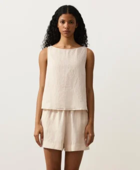 100% Linen Square Top