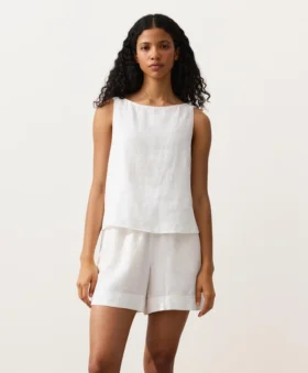 100% Linen Square Top