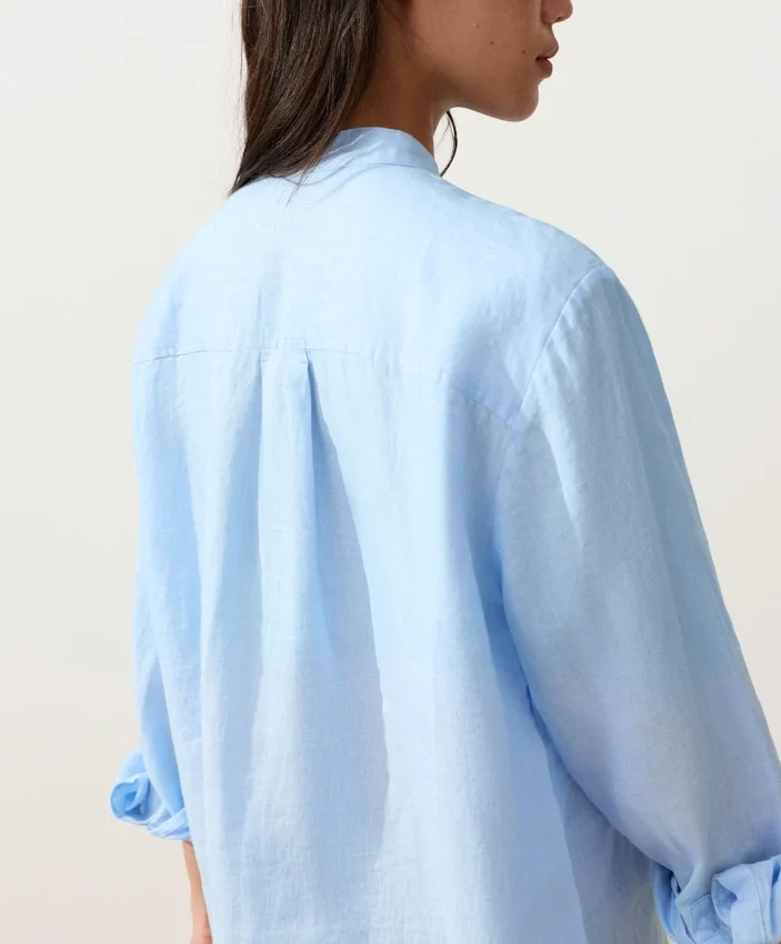 100% Linen Stand-Up Collar Shirt 100% Linen Stand-Up Collar Shirt