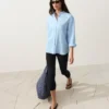 100% Linen Stand-Up Collar Shirt 100% Linen Stand-Up Collar Shirt
