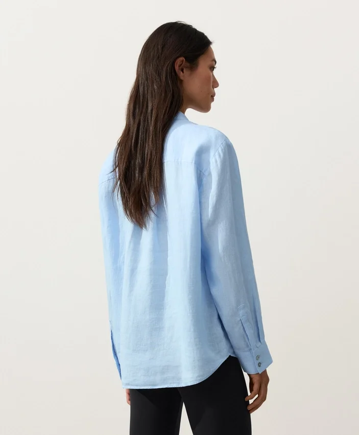 100% Linen Stand-Up Collar Shirt 100% Linen Stand-Up Collar Shirt