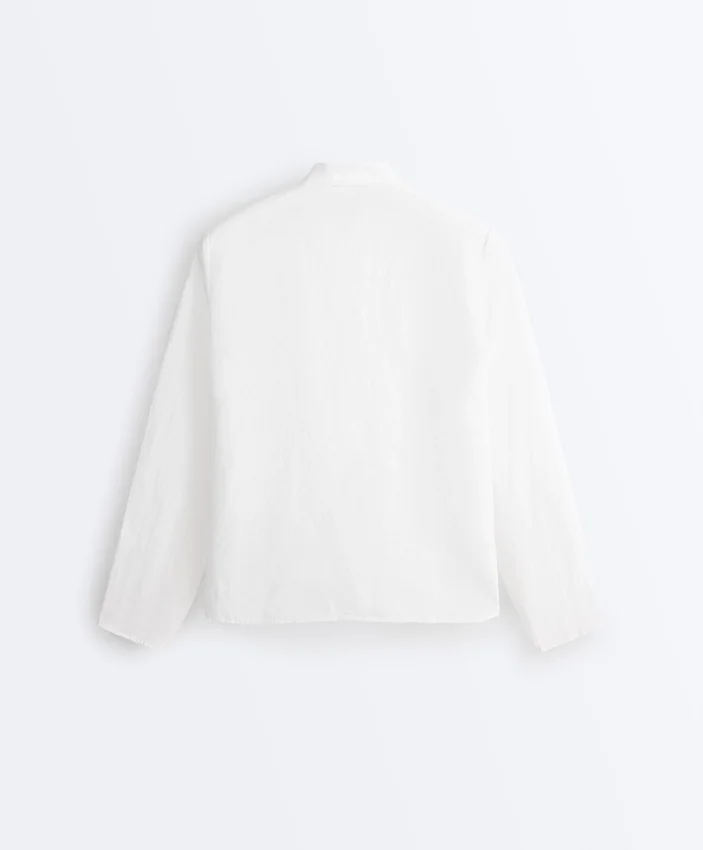 100% Linen Stand-Up Collar Shirt 100% Linen Stand-Up Collar Shirt