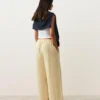 100% Linen Straight-Leg Print Stripe Trousers 100% Linen Straight-Leg Print Stripe Trousers