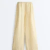 100% Linen Straight-Leg Print Stripe Trousers 100% Linen Straight-Leg Print Stripe Trousers