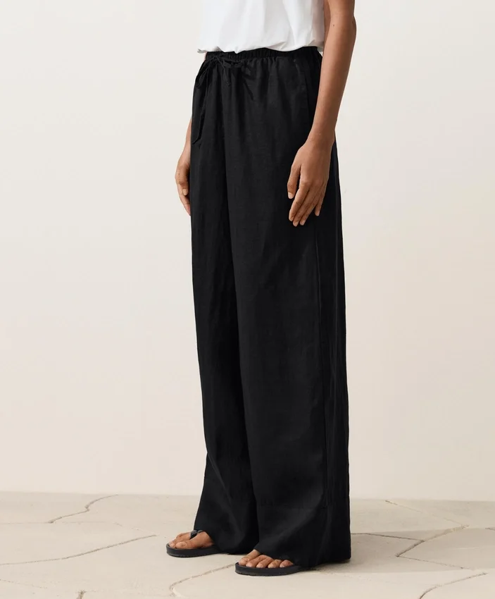 100% Linen Straight-Leg Trousers 100% Linen Straight-Leg Trousers